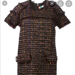 MSGM tweed multi color dress with accents